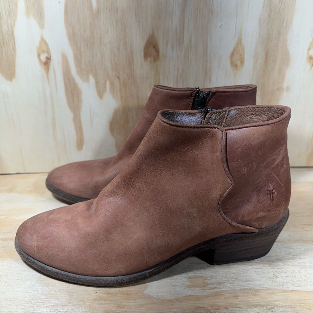 Frye Brown Leather Ankle Boots Women’s Size 8